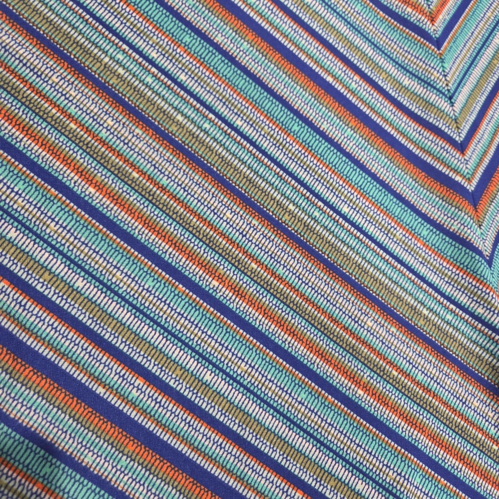 Apt. 9 Womens XL Striped Sharkbite Hem Sleeveless Dress Blue Orange Chevron Knit - Picture 3 of 6